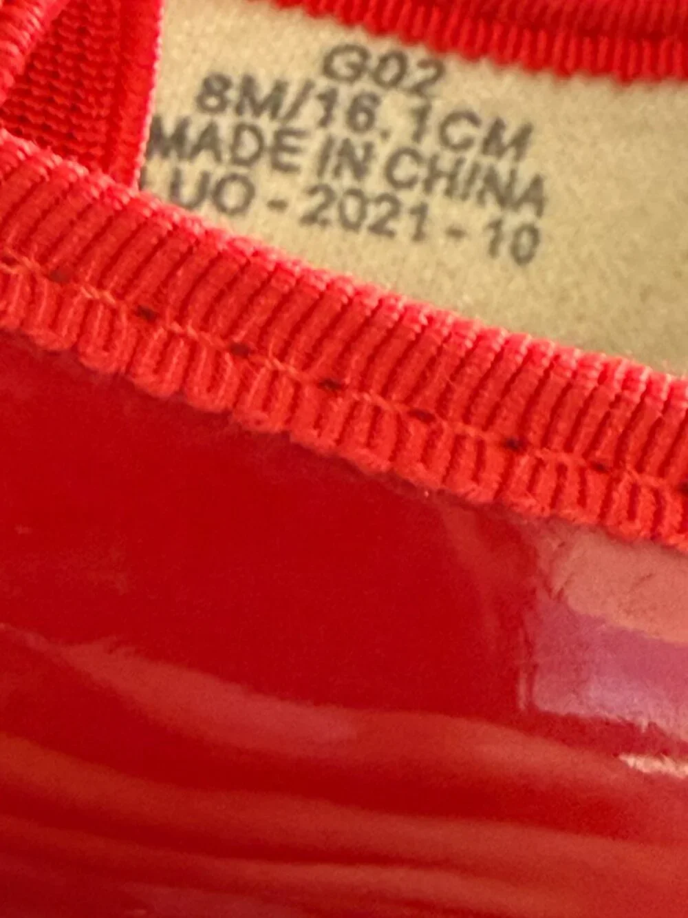 Thee Bron Girls Red Mary Jane Flats Bow Patent Shoes Size 8 Toddler ReLoved